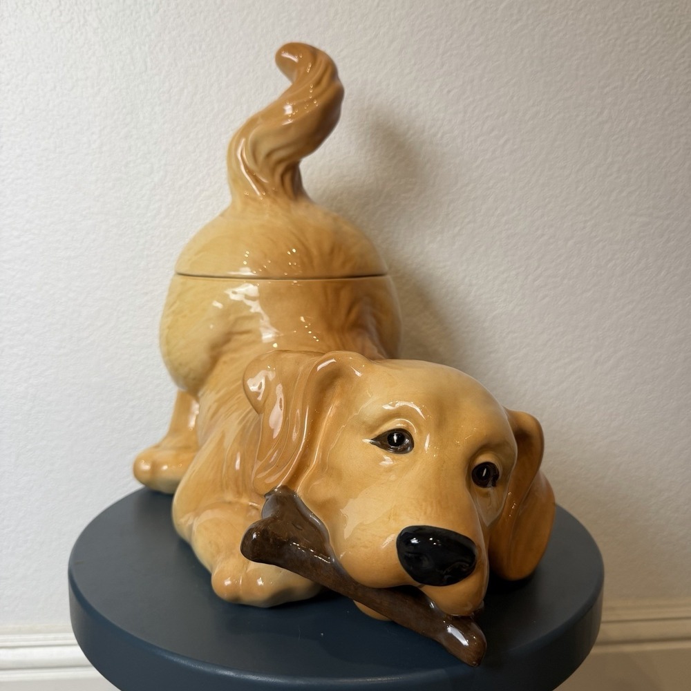 Big Sky Carvers Canine Kitchen Collection Golden Retriever Cookie Jar 2001 Rare